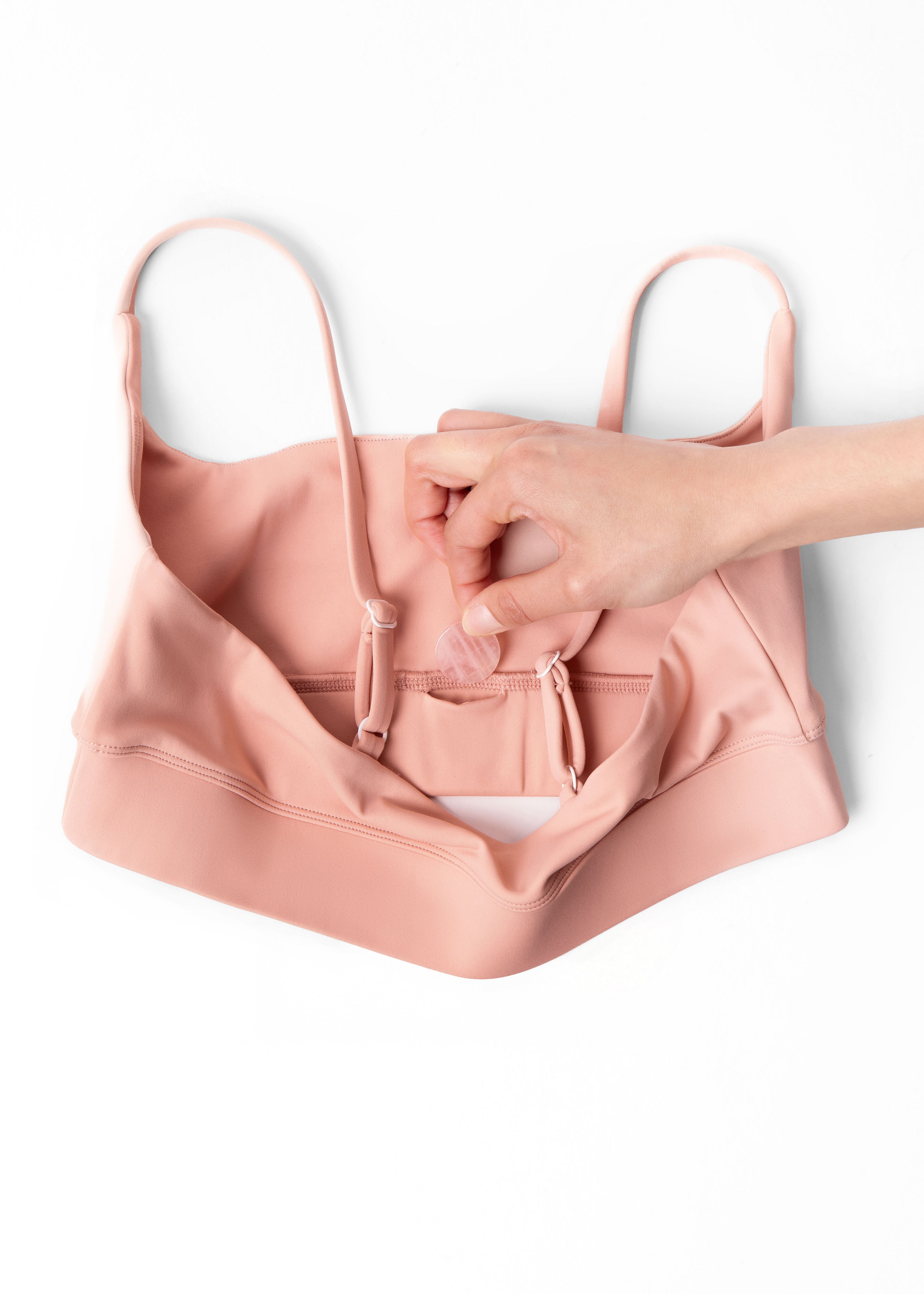 Rose Quartz Crystalette Bra & 3 Rose Quartz Stones